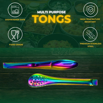Set of 4 Rainbow Tongs